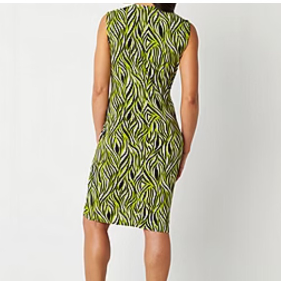 Black Label by Evan-Picone Womens Sleeveless Geometric A-Line Dress - Picture 3 of 5